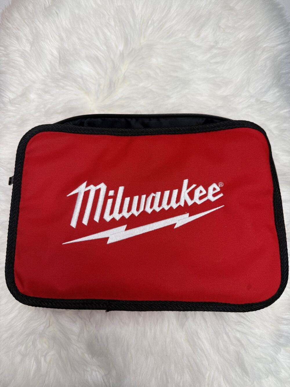 Milwaukee 12” x 9” x 3” Heavy Duty Contractors Tool Bag NEW Storage RED Black